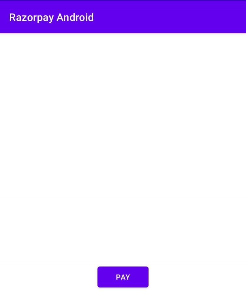 Razorpay Integration in Android Output