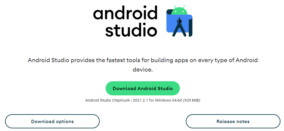 download screen Download Android Studio