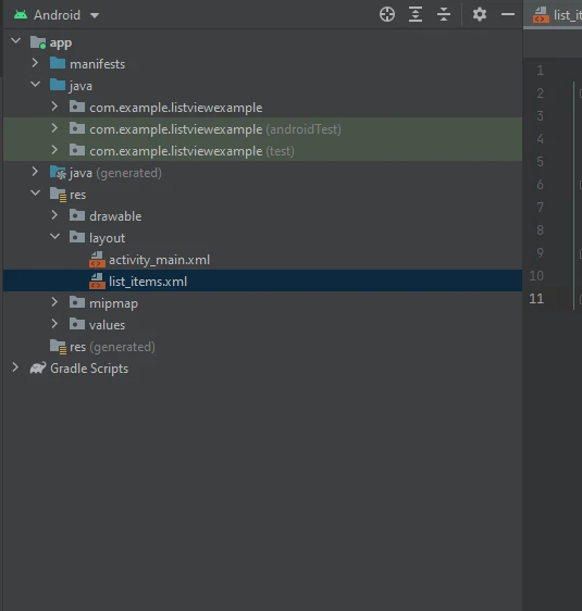 Layout Files for ListView in Android