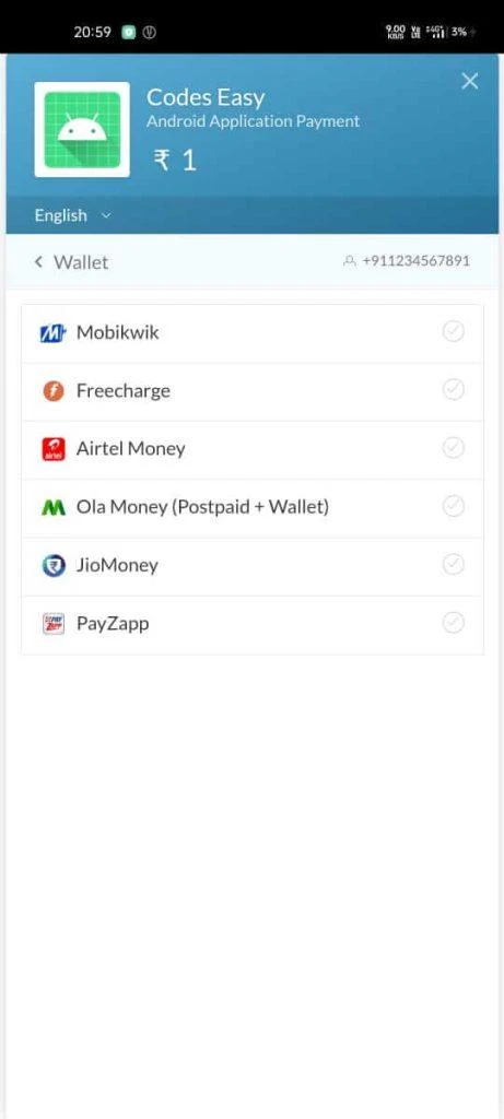 Razorpay Integration in Android Select Payment Methods in Razorpay